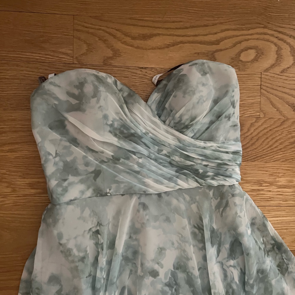 Elegant Light Blue and White Dress